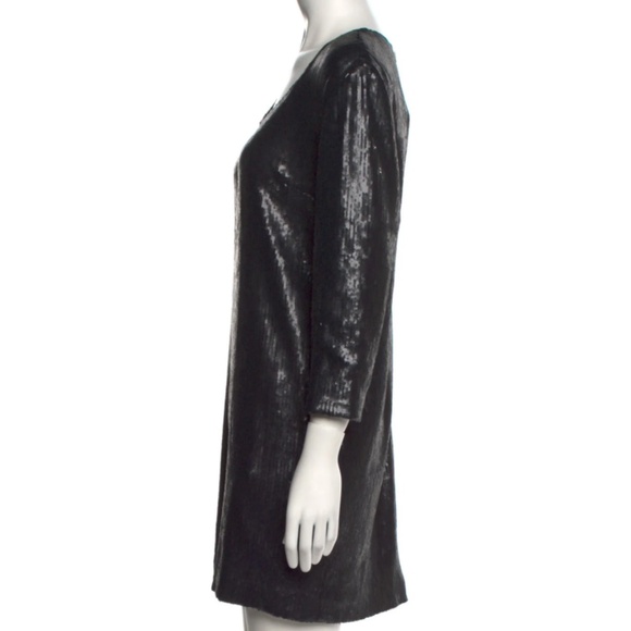 IRO Scooped Neck Black Sequined Mini Dress, Sz XS - Picture 2 of 3